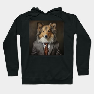 Shetland Sheepdog Dog in Suit Hoodie